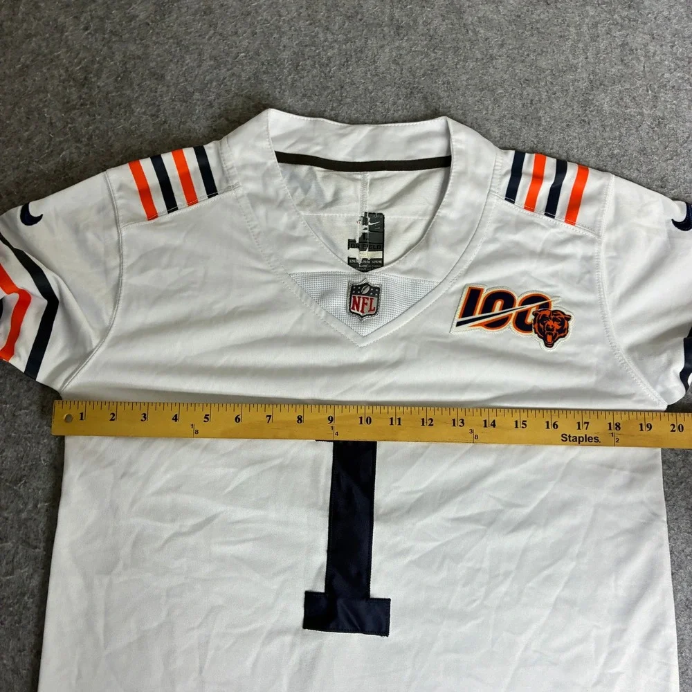 Nike Chicago Bears NFL 100th Anniversary Jersey Youth Large Justin Fields White
